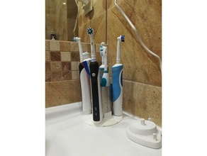 oral-b toothbrush stand four +1 bathroom 3d print model - Mito3D