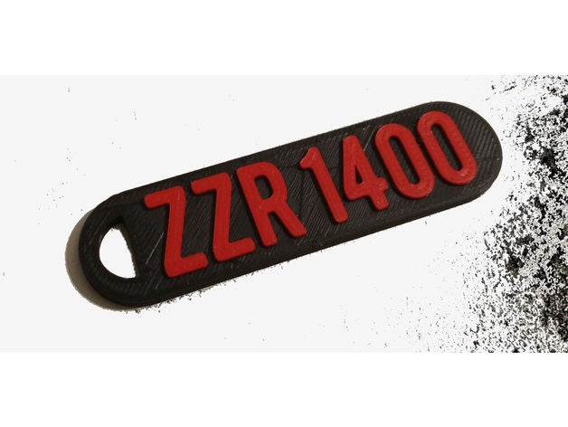 kawasaki zzr 1400 - porte clés porte-cl s de porte-clés 3d kawa trousseau un zx14 zzr1400 3D print model - Mito3D