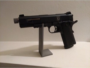 gun pistol ar stand - support hobby airsoft ar15 beretta logo collection customizable diy m4 nerf rack 3d print model - Mito3D