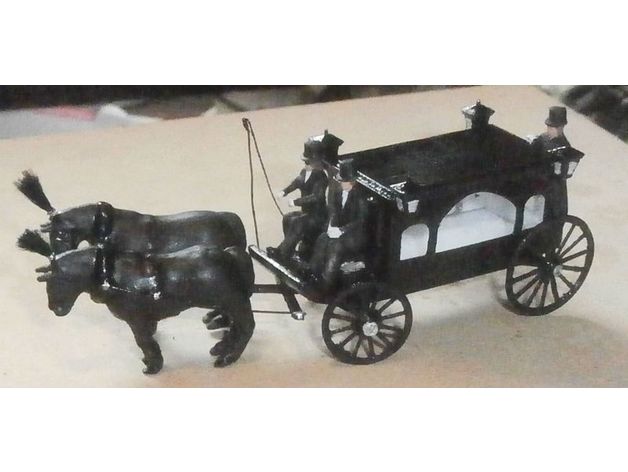 scaleprint horse drawn hearse 00 ho scale vehicles trains h0 3D print model - Mito3D