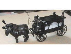 scaleprint cavalo desenhado carro funerário 00 ho escala veículos trens h0 3d print model - Mito3D