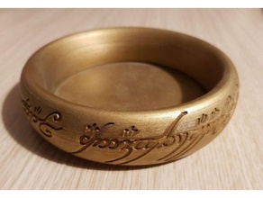 seigneur anneau, un anneau de dés dans bol les conteneurs dé frodon des anneaux lotr rpg sauron une bague 3d print model - Mito3D