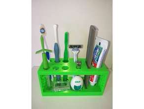 bathroom organizer accessories toothbrush holder 3d print model - Mito3D