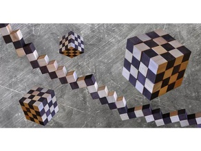 serpente cubo di puzzle grandi dimensioni 4x4 piccole 3x3 i 3d print model - Mito3D
