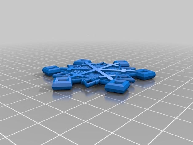 blockscadsnowflake triangle sculptures snowflake 3D print model - Mito3D