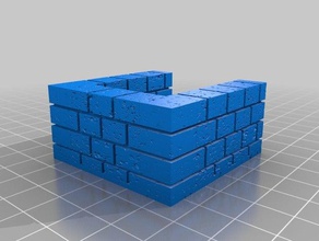 openforge cut stone half wall internal dead end toy & game accessories dnd tiles dungeon dungeons dragons miniatures openforge2 pathfinder rpg tabletop terrain 3d print model - Mito3D