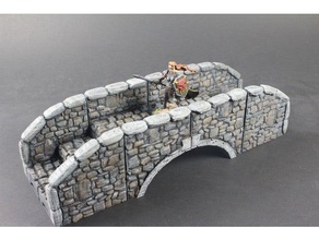 openlock stone bridge toy & game accessories dnd tiles dungeon frostgrave miniatures openforge pathfinder rpg tabletop terrain tile 3d print model - Mito3D