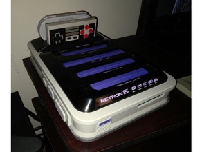 retron 5 controller holder nes snes video games nintendo retro gaming super 3d print model - Mito3D