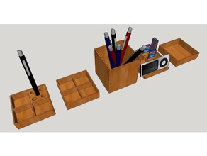 set accesorios oficina bote lapicero usb m vil Organisation bol grafo lapiz movil organizador lapiceros Veranstalter Bleistift Bleistift-Halter usb-Halter 3d print model - Mito3D