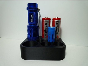lanterna 14500 18650 bateria stand recipientes suporte da cree li-ion strongfire 3d print model - Mito3D