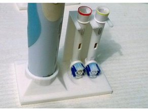 elektrische Zahnbürste-Halter mit zwei Köpfen Bad elektrischen Zahnbürste Kopf Halter stand Bürstenkopf-Halter 3d print model - Mito3D