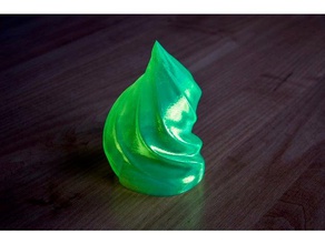larme tourbillon sculptures led la lumière sculpture une en forme de twirl twist tordu vase vases mode 3d print model - Mito3D