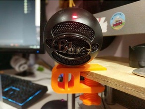 bleu boule de neige lourde obligation serrage bureau Imprimé en 3d l'audio la pince le microphone vis 3d print model - Mito3D
