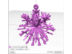 copo de nieve matemáticas art blockscadsnowflake 3d print model - Mito3D