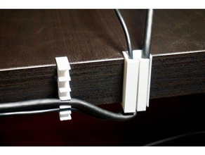 tabela de trás do grampo cabo organização o clip gestão cabos personalizável fio clipe gerenciamento arame 3d print model - Mito3D