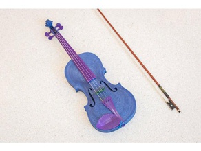 full size acoustic violin music fiddle instrument musical instruments playable sound waves 3d print model - Mito3D