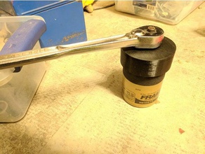 75 mm 15 flauto filtro olio chiave utensili a mano dell'olio socket openscad parametrico presa di corrente inglese 3d print model - Mito3D