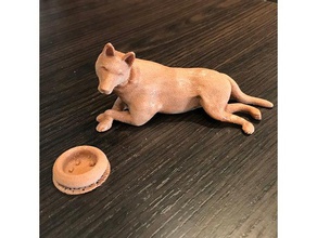 pastor alemão animais cão modelo madeira de filamento 3d print model - Mito3D