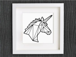 customizable origami unicorn animals 2d art animal bracelet customized customizer decor decoration decorations decorative earring einhorn fantasy geometric geometrical home jewelry lowpoly low poly necklace openscad pendant ring wall 3d print model - Mito3D