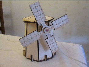 moinho de vento Arte 2d decoração natal lasercut 3d print model - Mito3D