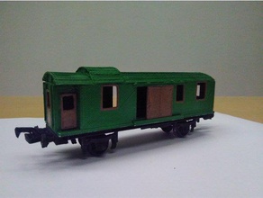 h0 scale old time baggage train car vehicles cart model wagon 3d print model - Mito3D