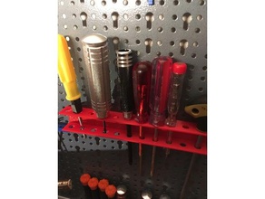screwdriver holder update tool holders & boxes pegboard 3d print model - Mito3D