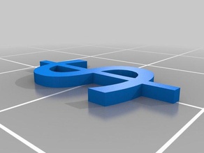 dolar işareti işaretler ve logolar 3d print model - Mito3D