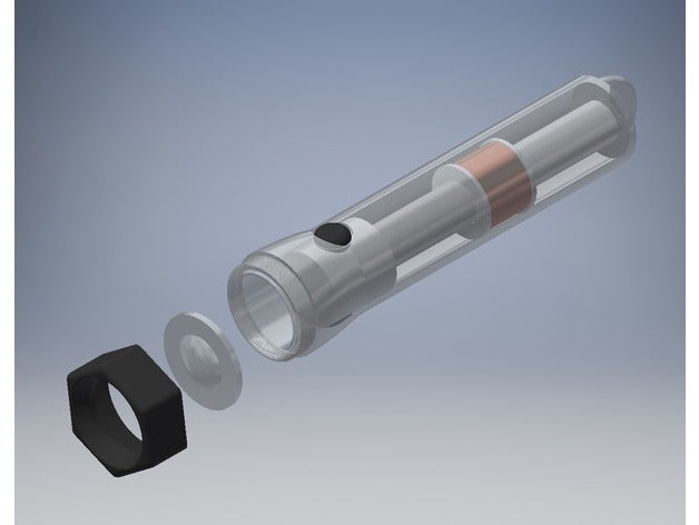 flashlight replacement cap parts 3D print model - Mito3D