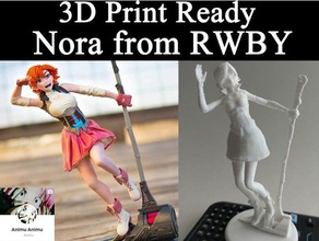 3d print ready nora rwby people 3dprintready anime figure model animu animuanimu girl hammer jnpr monty roosterteeth ruby sword team weapon 3d print model - Mito3D