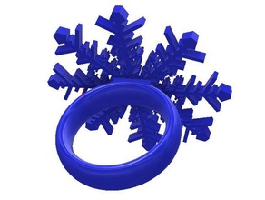 floco de neve anel jóias 3d print model - Mito3D
