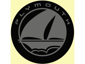 1990 plymouth emblema a indústria automotiva 3d americana auto automóvel automotivo de carro crachá chrysler nome tage pulseira identificação agora, tendências placa etiqueta vintage logotipo 3d print model - Mito3D