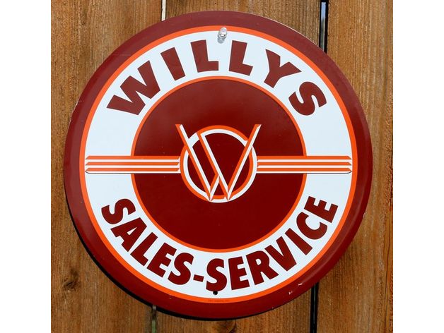 vintage willys sales service sign coin automotive 3d american antique auto automobile collectable collector collectors cool jeep nametag now trending popular tag 3D print model - Mito3D