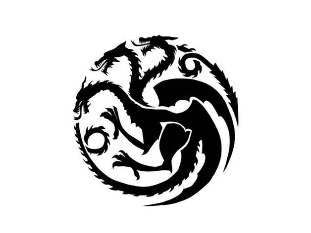 dragon got stencil art game thrones 3D print model - Mito3D