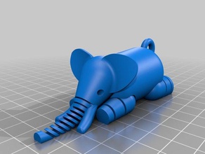 lfs elefante chaveiro jogos 3d print model - Mito3D