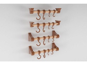 hook & hanger system organization cup cupboard kitchen rack workshop 3d print model - Mito3D