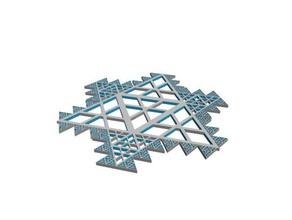 fractal flake - Komplex Modelle blockscadsnowflake 3d print model - Mito3D