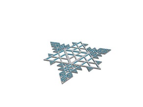 fractal flake - w tips models blockscadsnowflake 3d print model - Mito3D