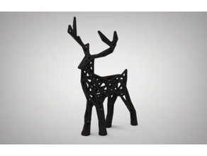 wire-frame holiday deer decor animal christmas decoration ornament ornaments no support supports needed reindeer tabletop 3d print model - Mito3D