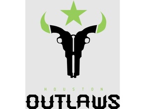 houston outlaws buckle plack accessories belt blizzard esports mlg overwatch league owl 3d print model - Mito3D
