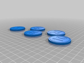 semplice fiches da poker giochi e giocattoli di carte chip 3d print model - Mito3D