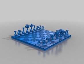 rohr-schach Schachbrett Rohr Schach Schach-Brett Schach-set Rohre 3d print model - Mito3D