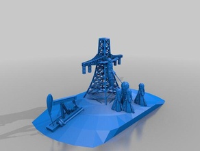jesus crucified oelberg high voltage pylon sculptures desktop 3d print model - Mito3D
