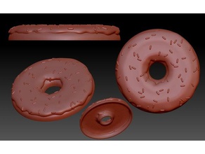 donut sprinkles props base doughnut simpsons stand wall art 3d print model - Mito3D