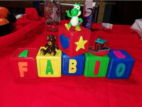 baby name cubes ornament toys & games cube ornaments 3d print model - Mito3D