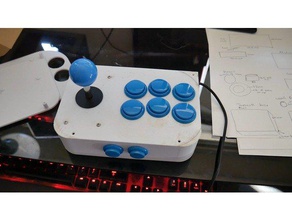 arcade joystick düğmesi retro bilgisayar emülasyonu oluşturun elektronik oyun retropie 3d print model - Mito3D