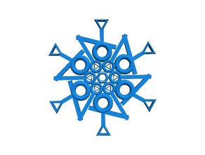 robust flake 2d art blockscadsnowflake ornament snowflake 3d print model - Mito3D