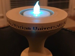 unitarian universalist tea light chalice flaming religion 3d print model - Mito3D
