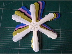 snowflake indoor boomerang toys & games blockscadsnowflake 3d print model - Mito3D