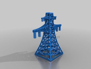 rail road diorama de alta tensión pilona fija 3d print model - Mito3D