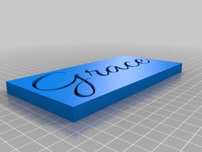 grace cursive 3d printing plaque 3d print model - Mito3D